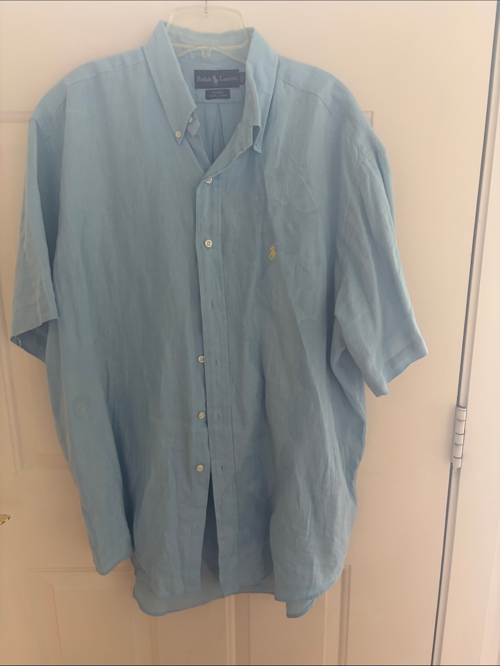 Ralph Lauren Pale Blue Short-Sleeve Button-Down Shirt